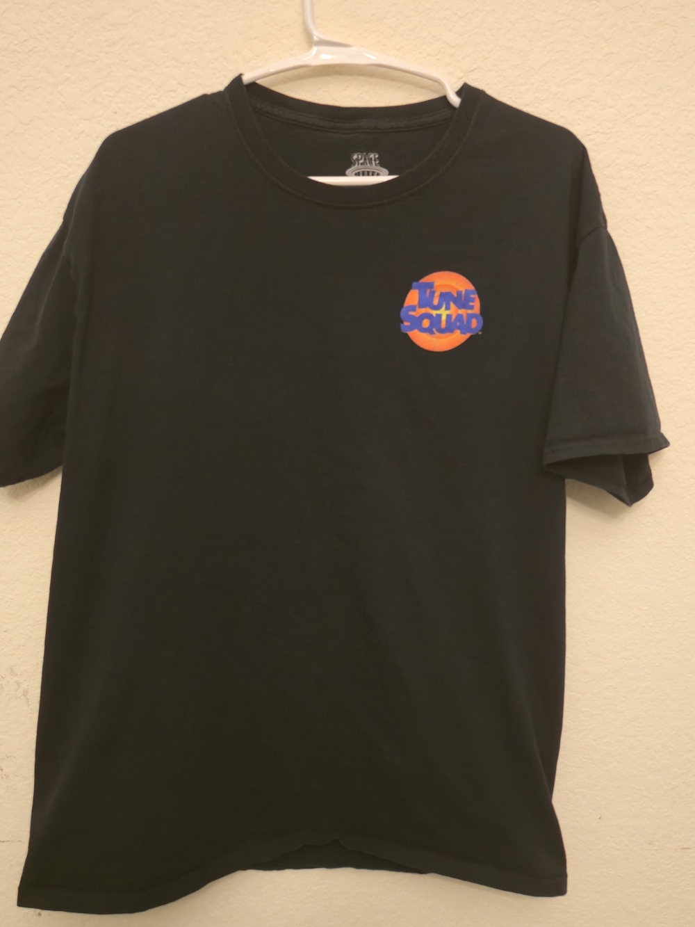 Warner Bros. Black Tee with Orange & Blue Tune Squad Logo